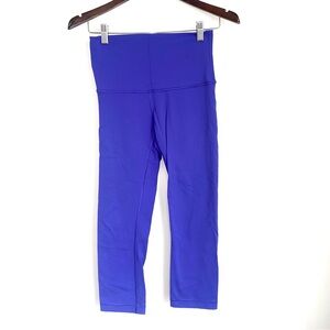 LULULEMON $98 Womens 6 Wunder Under Purple High Waist 23.5" Cropped Leggings G1